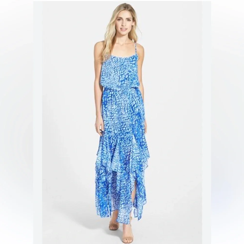 MICHAEL KORS SORRENTO tie dye handkerchief maxi dress